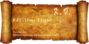 Kállay Ilona névjegykártya