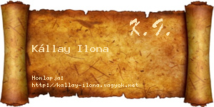 Kállay Ilona névjegykártya
