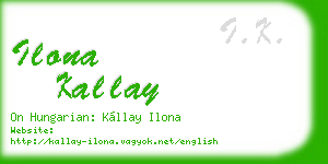 ilona kallay business card